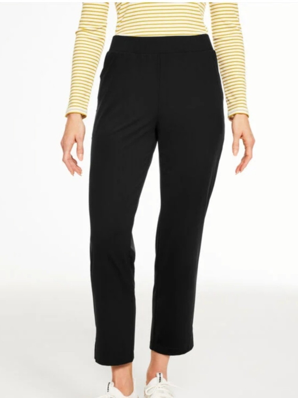 Talbots Black Straight-Leg Pull-On Pants